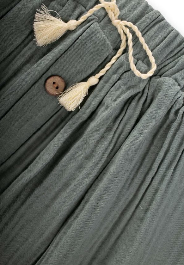 Organic Muslin Skirt for Ages 2-8 in Sage Green