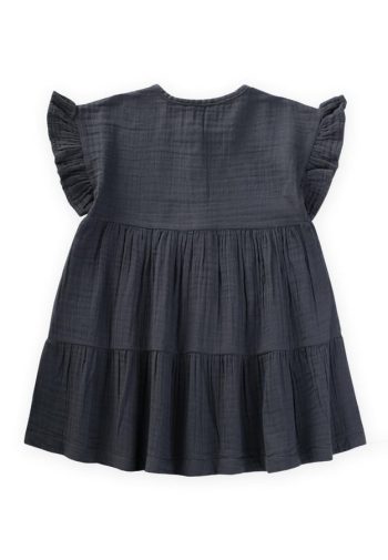 Organic Muslin Dress for Ages 2-8 in Anthracite