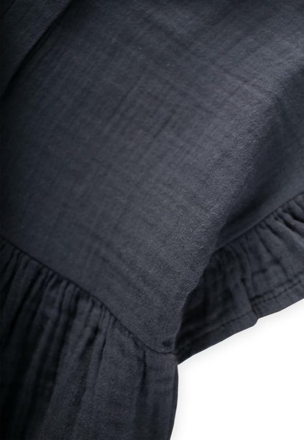 Organic Muslin Dress for Ages 2-8 in Anthracite