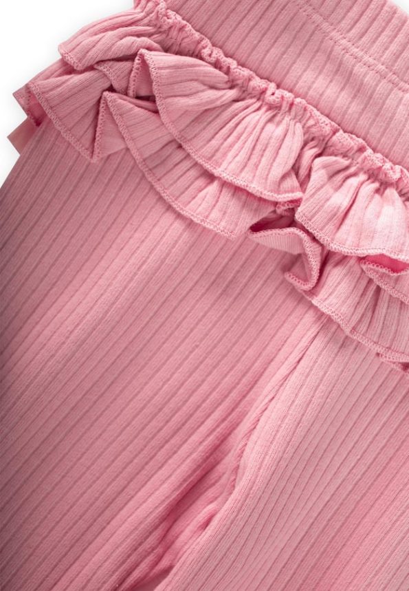 Ruffled Back Ribbed Leggings 0-3 Years Blush