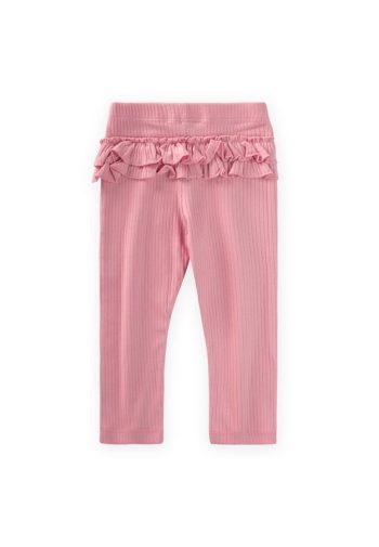 Ruffled Back Ribbed Leggings 0-3 Years Blush