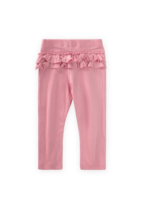 Ruffled Back Ribbed Leggings 0-3 Years Blush