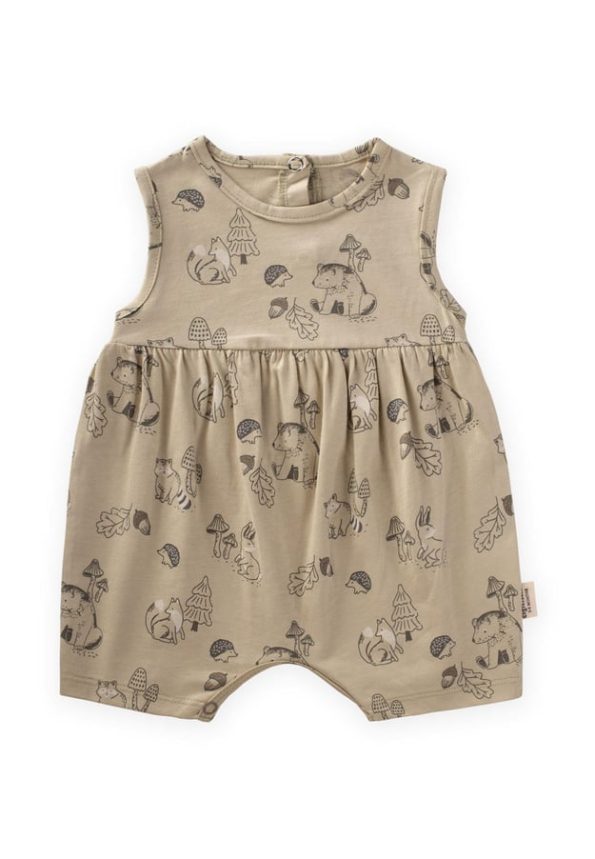 Patterned Short Jumpsuit for Ages 0-3 Mint Green