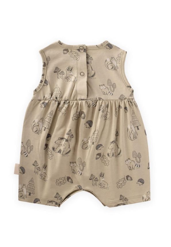 Patterned Short Jumpsuit for Ages 0-3 Mint Green