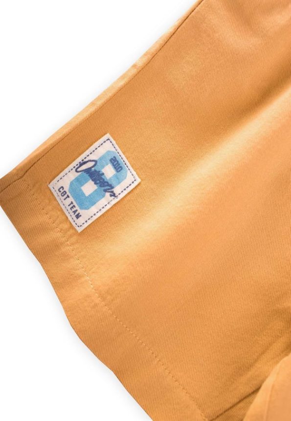 Label Detailed Flannel Capri for Ages 1-7 in Mustard Yellow