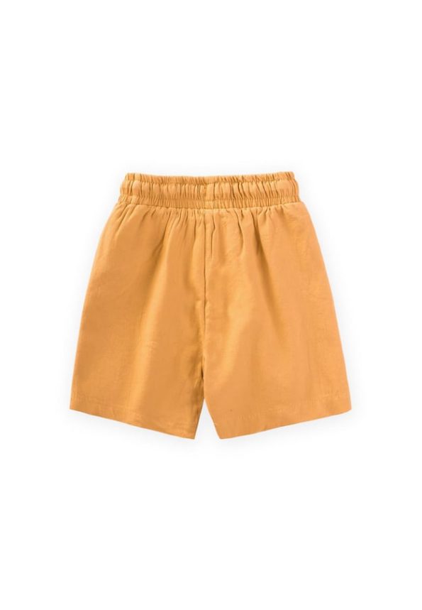 Label Detailed Flannel Capri for Ages 1-7 in Mustard Yellow
