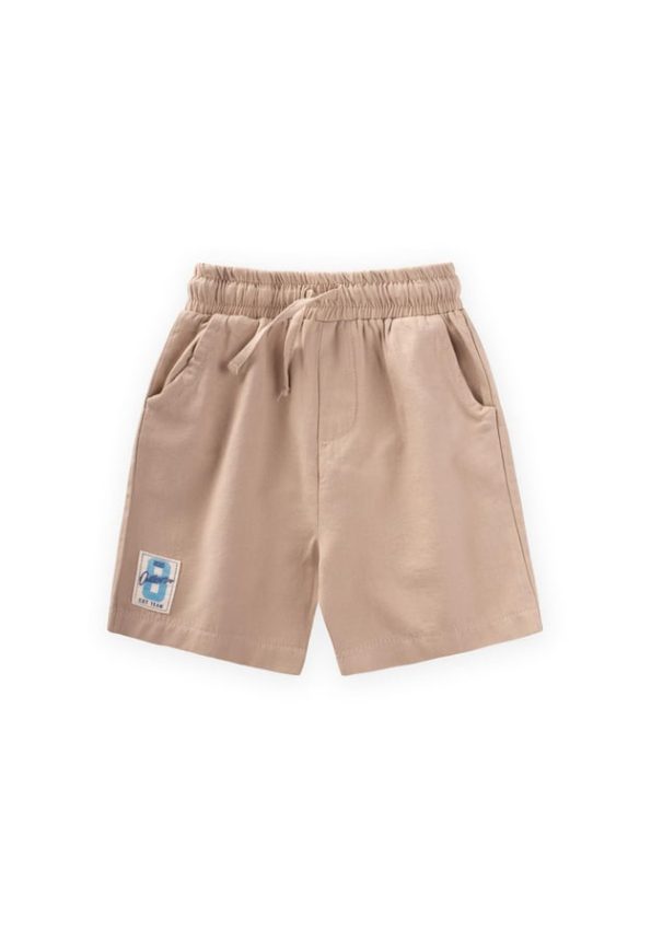 Label Detailed Flannel Capri for Ages 1-7 in Fawn