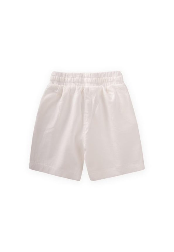 Label Detail Flannel Capri Pants for Ages 1-7 in Off-White