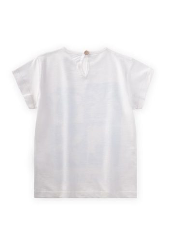 Calm Mood Printed T-Shirt for Ages 3-8 in Off-White