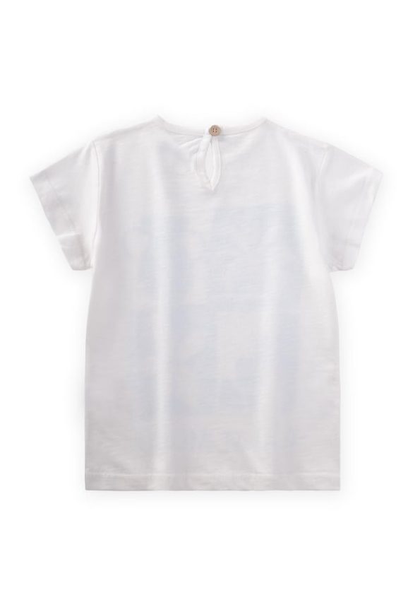 Calm Mood Printed T-Shirt for Ages 3-8 in Off-White