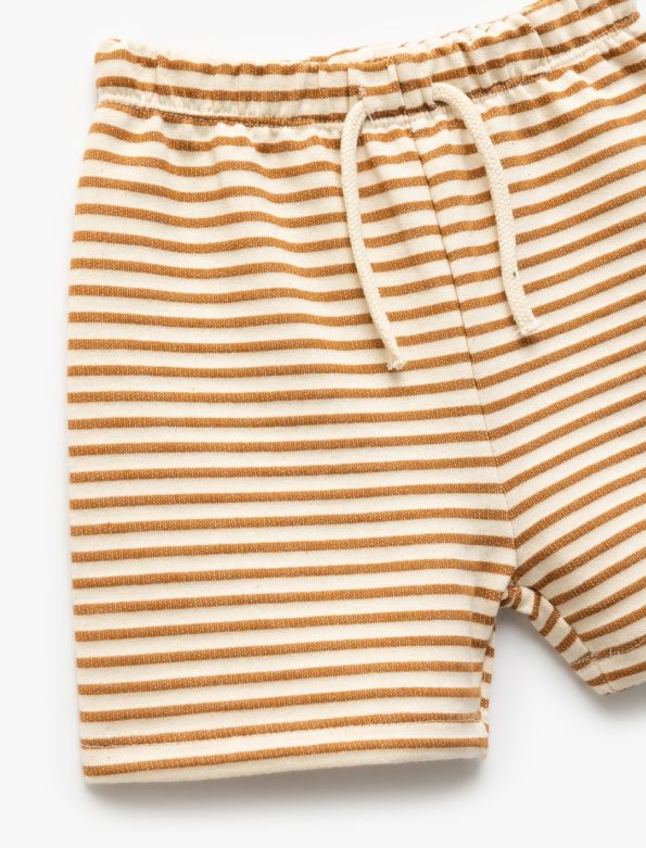 Boys' Cotton Striped Shorts with Drawstring