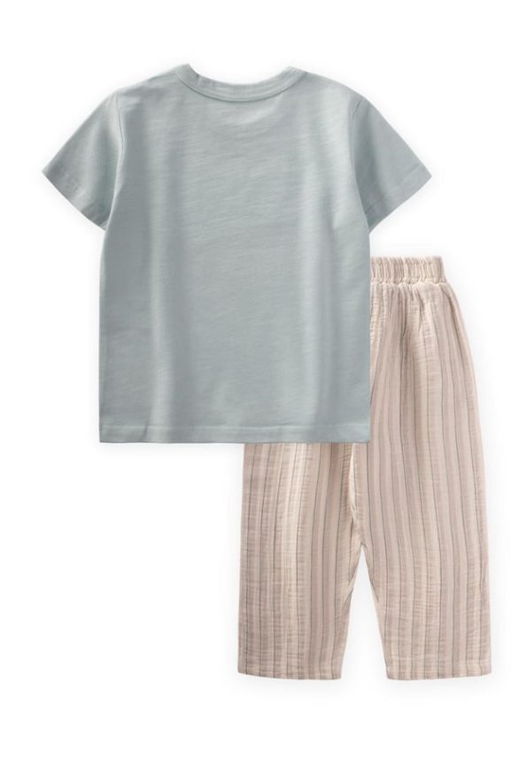 Whale Print T-Shirt Set for Ages 1-5 Mint Green