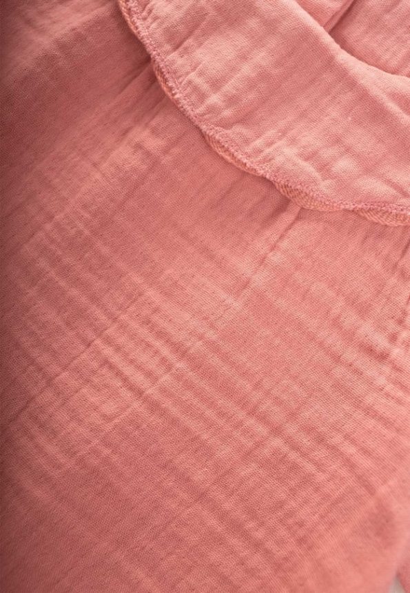 Baby Collar Denim Shorts Set for Ages 0-4 Peach