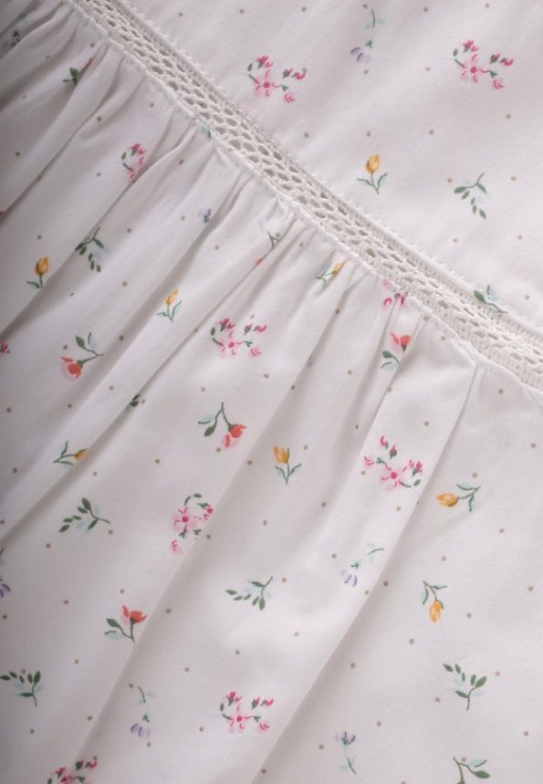 Floral Print Short Set for Ages 0-3 Cream White