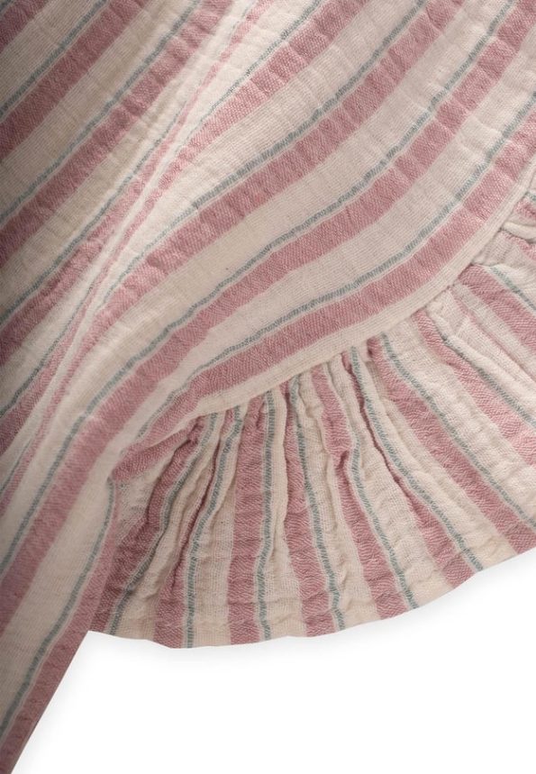 Muslin Skirted Blouse Set 2-8 Years Dusty Pink Striped