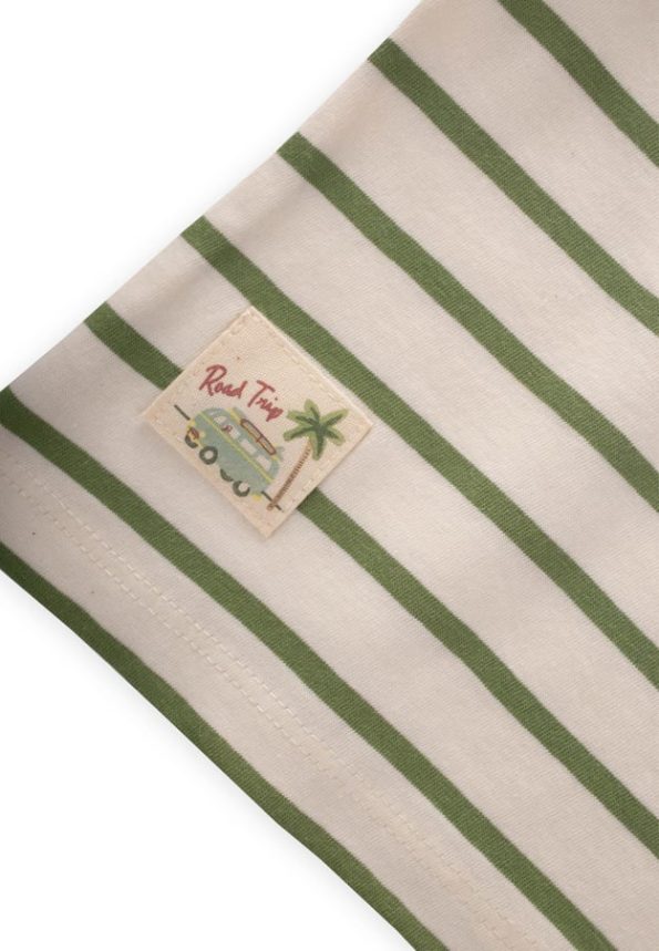 Striped Shorts Set for Ages 1-7 in Olive Green