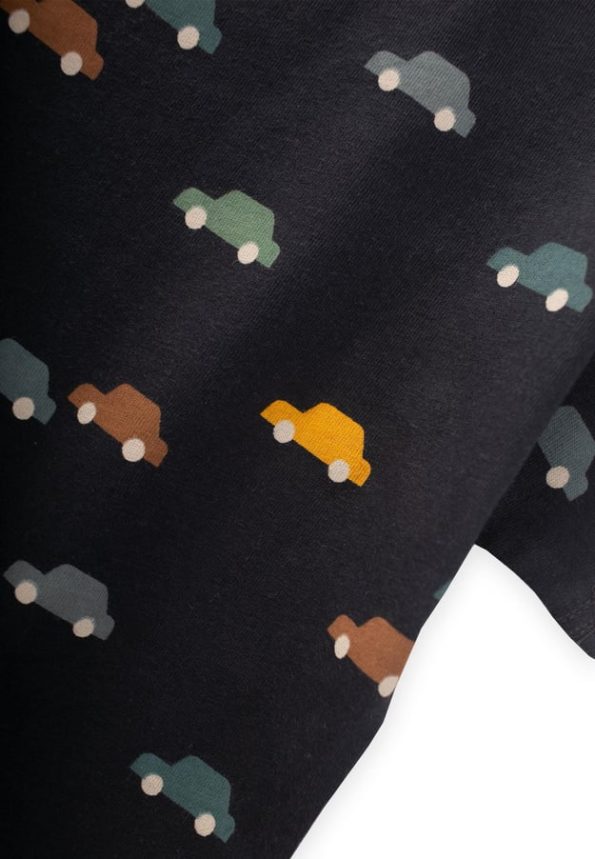 Car Patterned T-Shirt for Ages 1-5 in Anthracite
