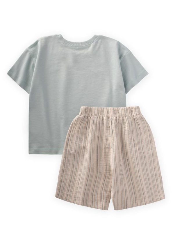 Abstract Elephant Print T-Shirt Set for Ages 2-8 Mint Green