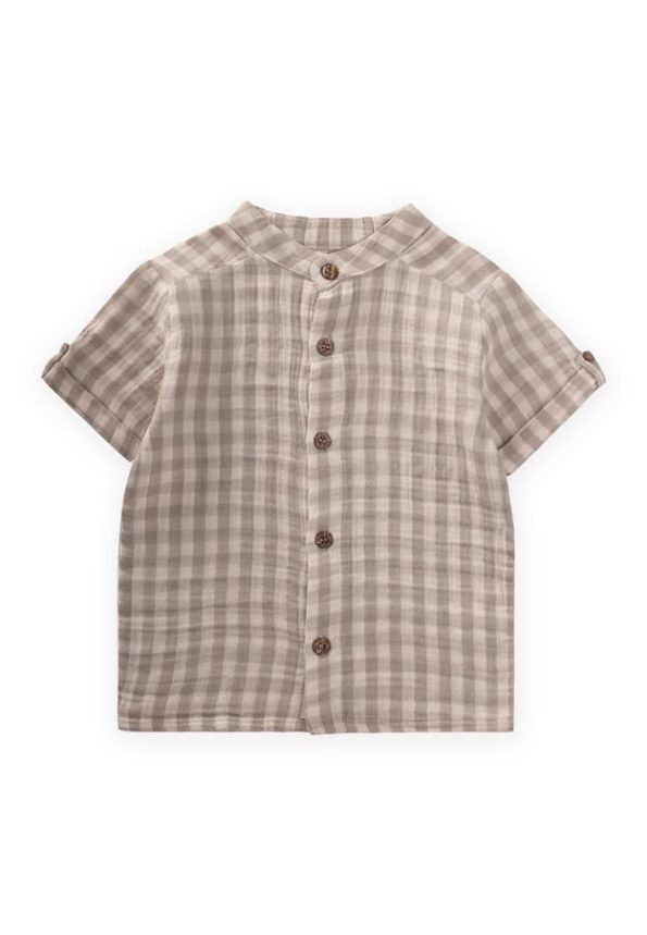 Checked Pattern Shirt for Ages 1-8 in Mink