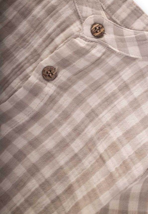 Checked Pattern Shirt for Ages 1-8 in Mink
