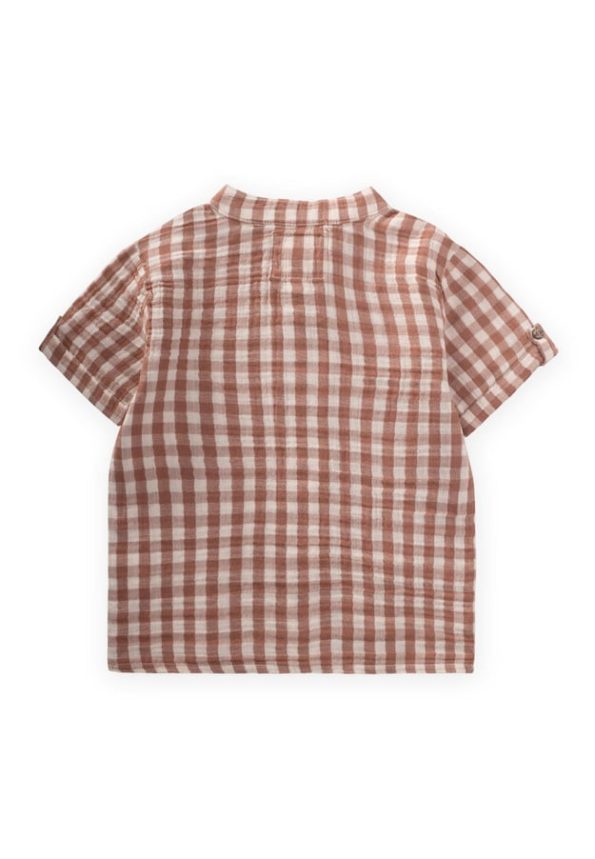 Checkered Shirt for Ages 1-8 in Coffee Brown