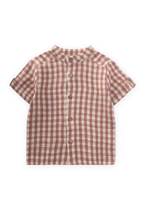 Checkered Shirt for Ages 1-8 in Coffee Brown