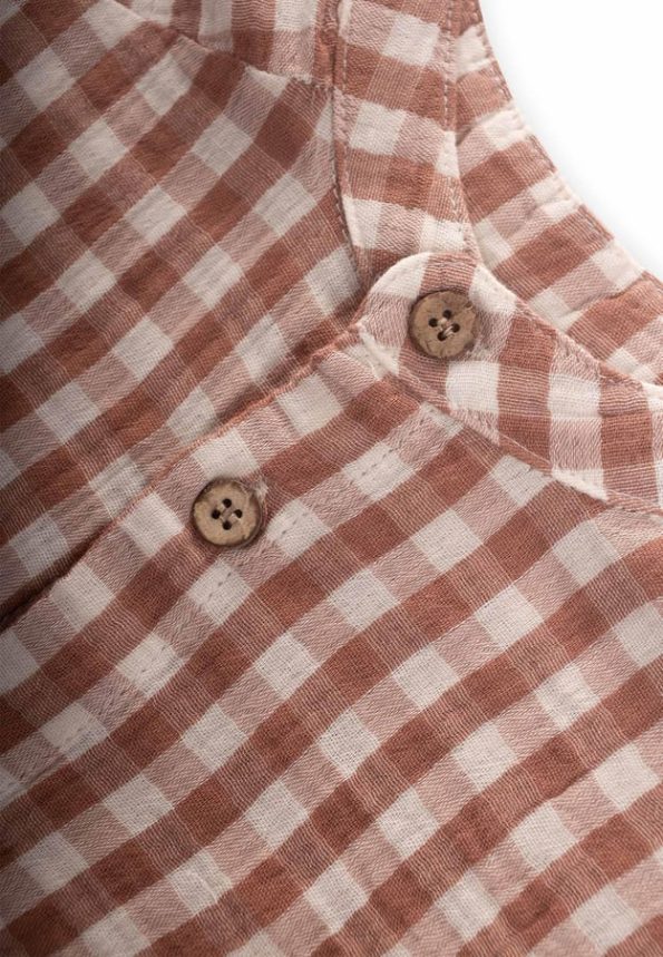 Checkered Shirt for Ages 1-8 in Coffee Brown