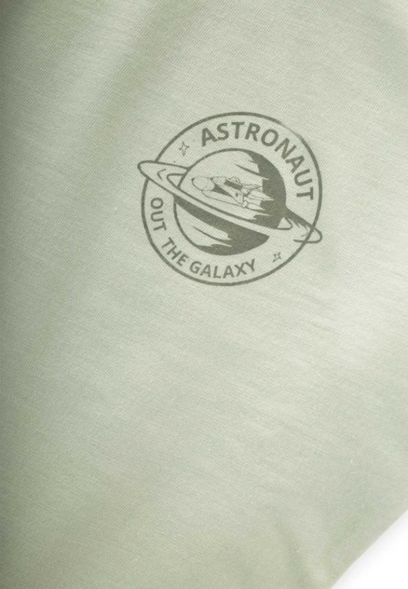 Astronaut Printed T-Shirt for Ages 2-10 in Aqua Green