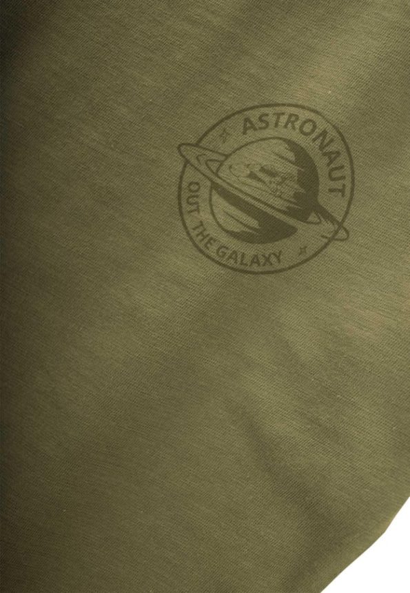 Astronaut Print T-Shirt for Ages 2-10 in Olive