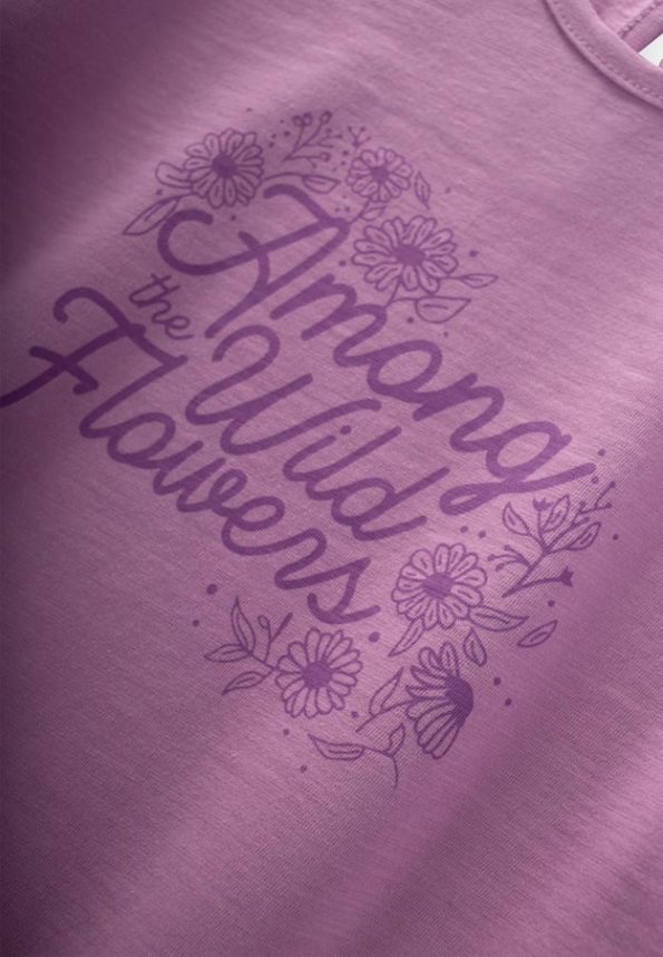 Printed T-Shirt and Leggings Set for Ages 1-8 in Purple