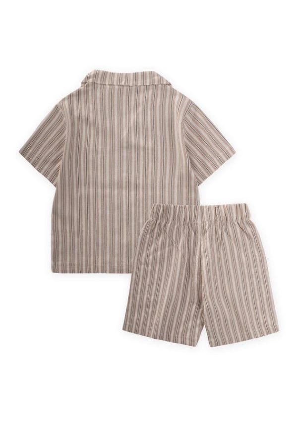 Waffle Shirt and Capri Set Beige for Ages 2-10