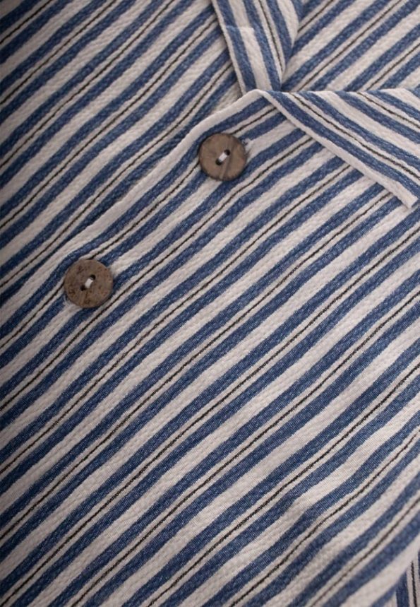 Puffed Cotton Shirt and Capri Set for Ages 2-10 in Blue