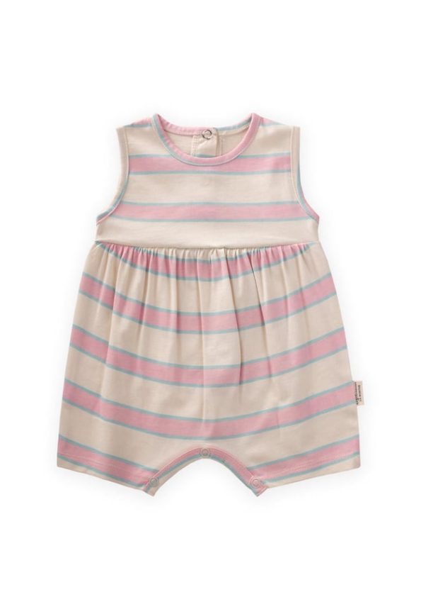 Wide Striped Jumpsuit for 0-3 Years in Pink and Blue