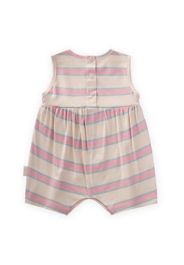 Wide Striped Jumpsuit for 0-3 Years in Pink and Blue