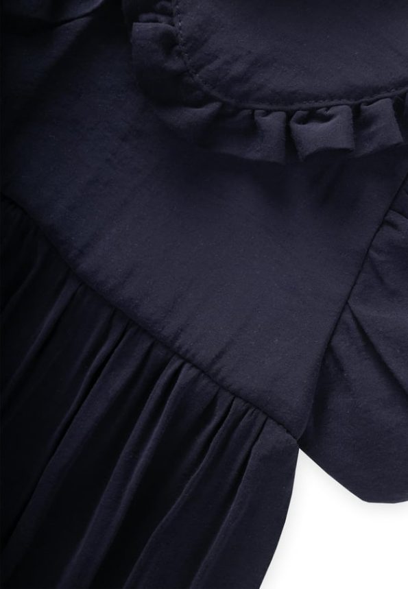 Collared Modal Dress for Ages 2-10 Navy Blue