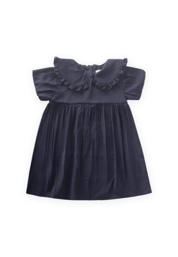 Collared Modal Dress for Ages 2-10 Navy Blue