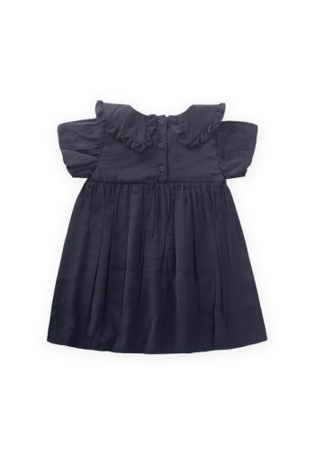 Collared Modal Dress for Ages 2-10 Navy Blue