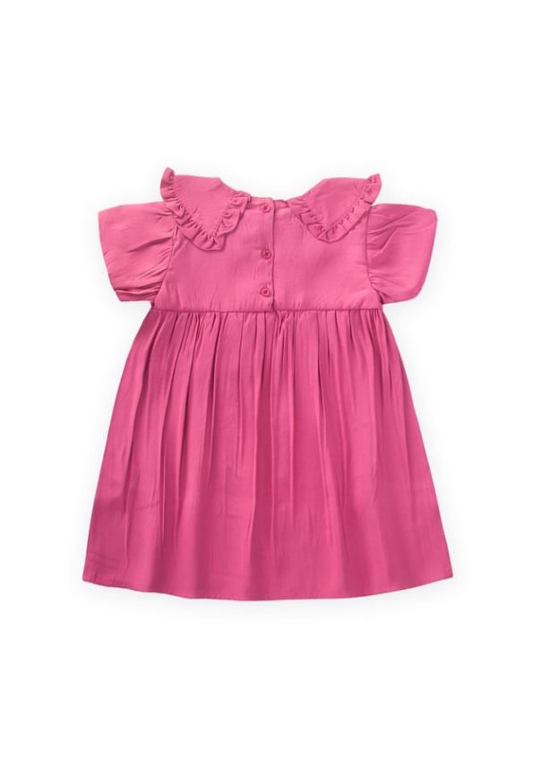 Collared Modal Dress for Ages 2-10 in Fuchsia