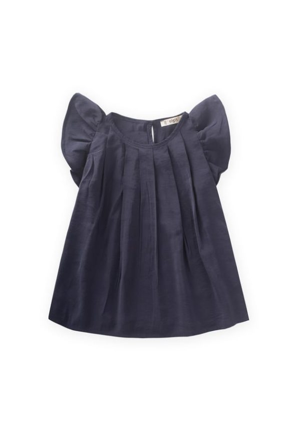 Navy Blue Pilikaşe Blouse for Ages 2-8