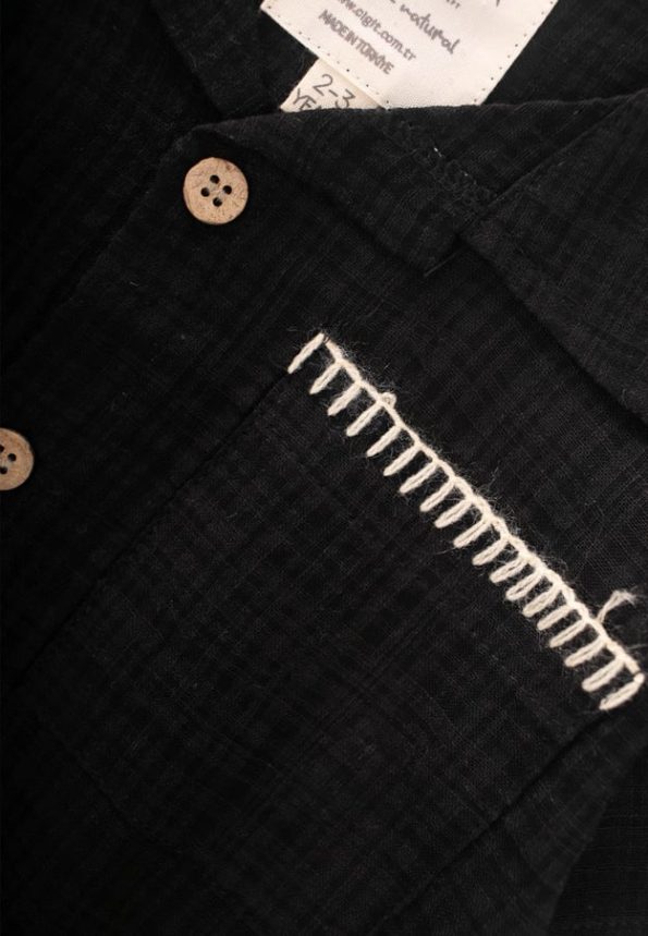Handcrafted Detail Shirt Set for Ages 2-10 in Black
