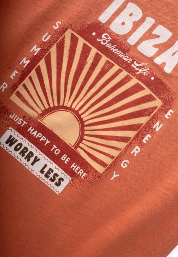 Ibiza Printed T-Shirt for Ages 8-12 Orange