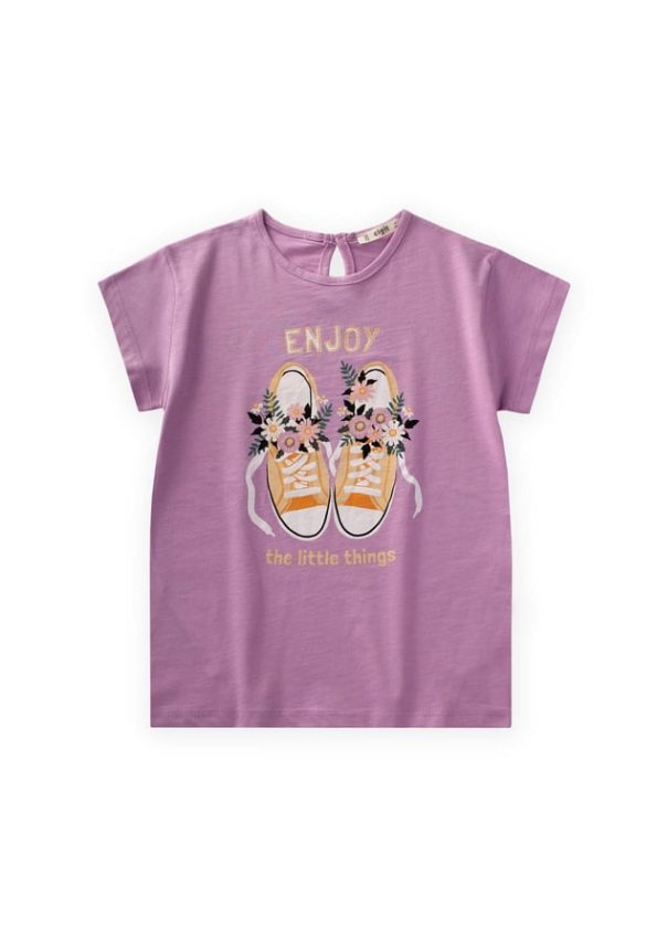 Printed T-Shirt for Ages 8-12 in Lilac
