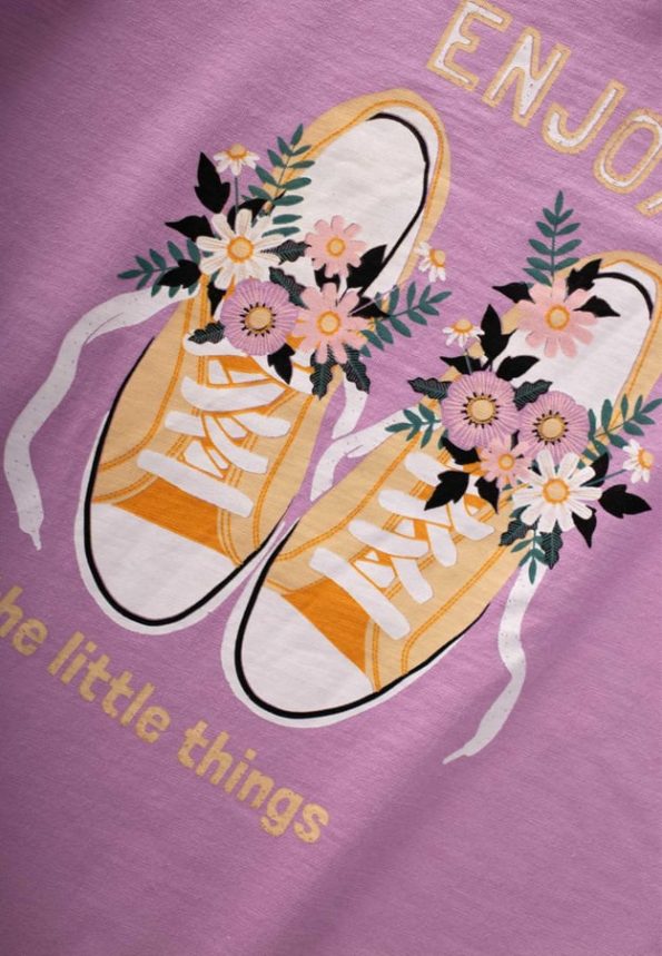 Printed T-Shirt for Ages 8-12 in Lilac
