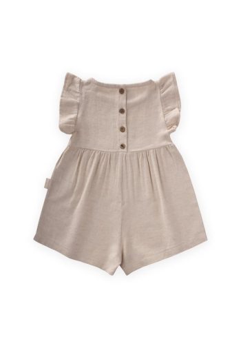 Linen Jumpsuit for Ages 0-3 Natural