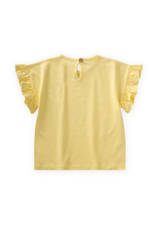 Lily Appliqué Girl's T-Shirt 1-7 Years Yellow