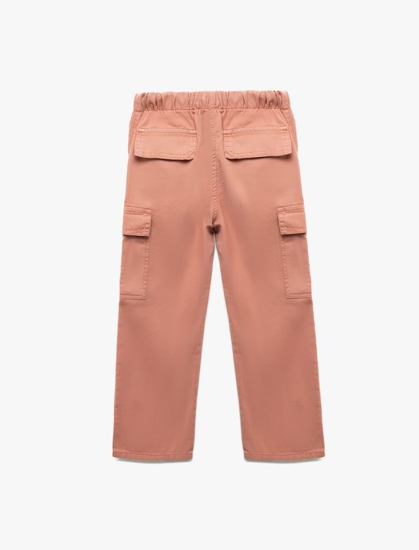 Girls' Cotton Wide Leg Denim Pants with Pocket Detail