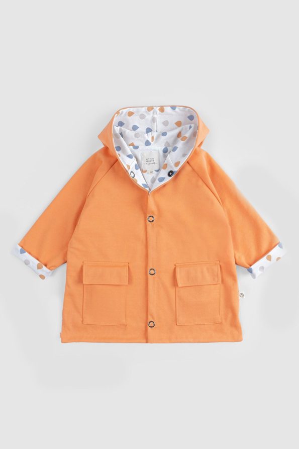 Hooded Organic Cotton Baby Raincoat Copper