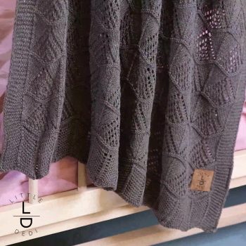 LITTLE DEDI Emily Baby Blanket Knitted Design Stone - 80x100