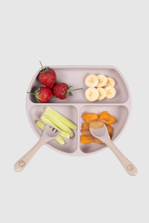 3-Compartment Pink Silicone Vacuum Plate