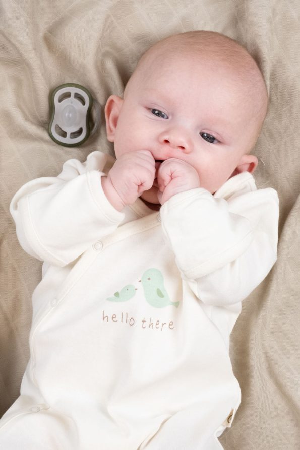 2-Piece Organic Cotton Footed Jumpsuit Set with Mittens